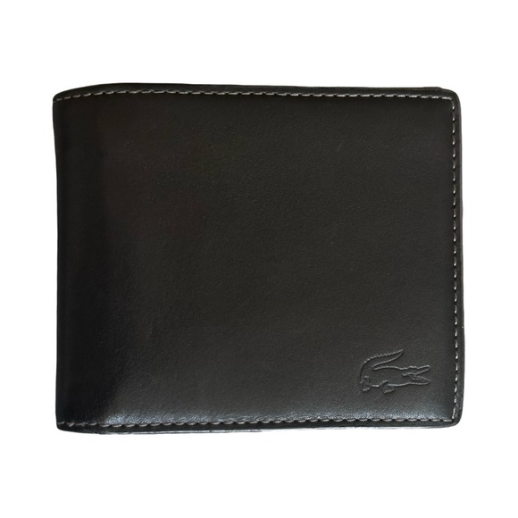 Lacoste Leather compact men's smooth kip leather crocodile logo. - Picture 15 of 15